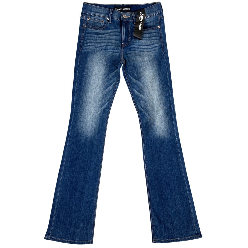 NWT Express Jeans Barely Boot Mid Rise Medium Wash Denim Blue Jeans 4R